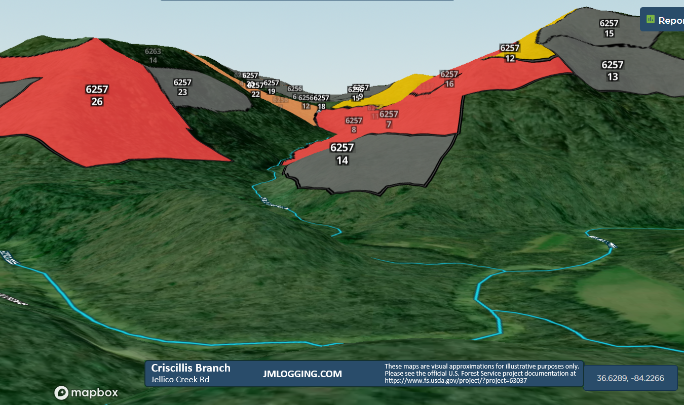 Criscillis Branch 3D Maps Jellico Mountains Logging