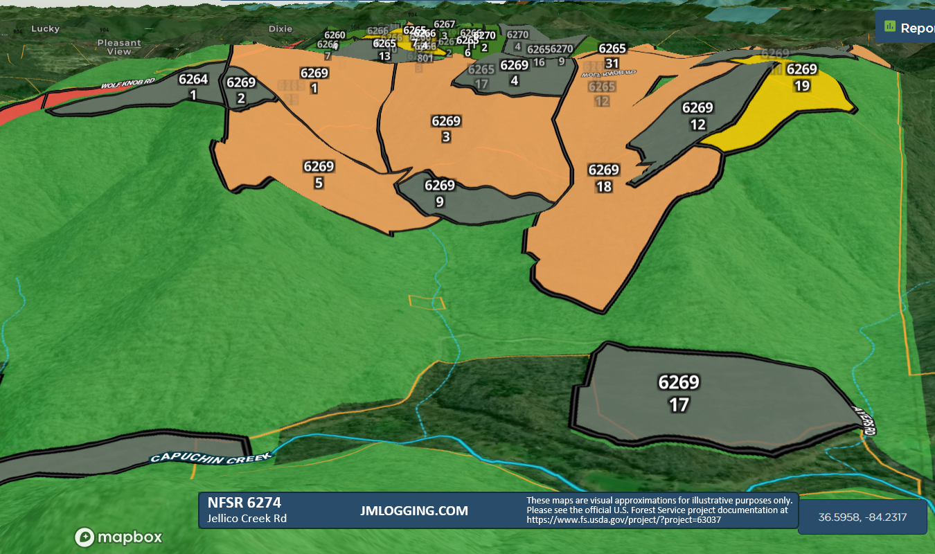 NFSR 6274 3D Maps Jellico Mountain Logging