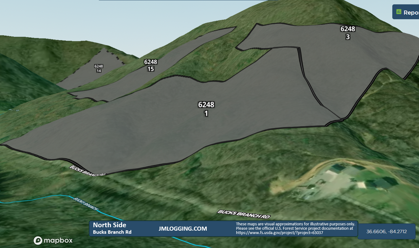Bucks Branch Entrance North 3D Maps Jellico Mountains Logging